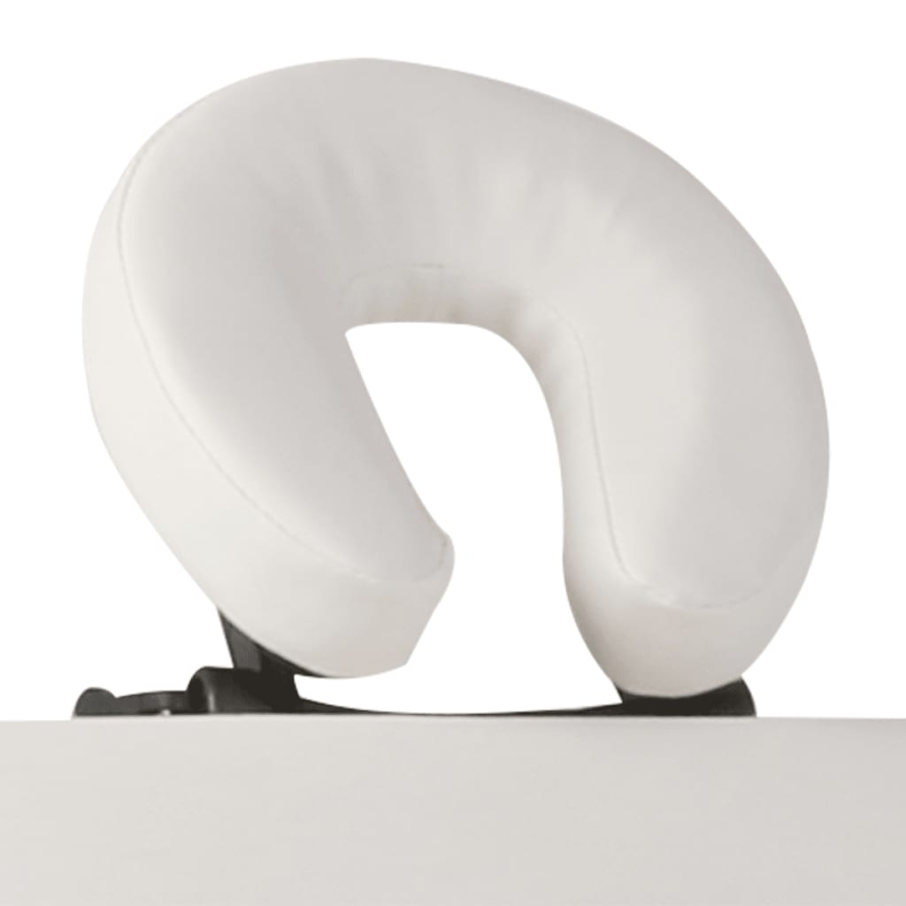 vidaXL Table pliable de massage Blanc crème 4 zones au cadre aluminium