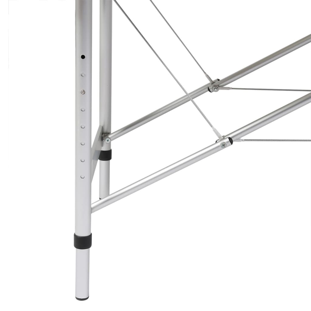 vidaXL Table pliable de massage Blanc crème 4 zones au cadre aluminium