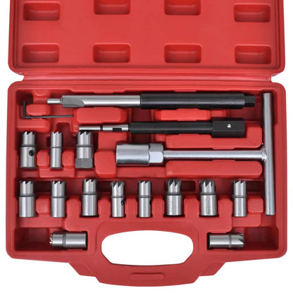 vidaXL Ensemble de couteau de siège d'injecteur diesel 17 pcs