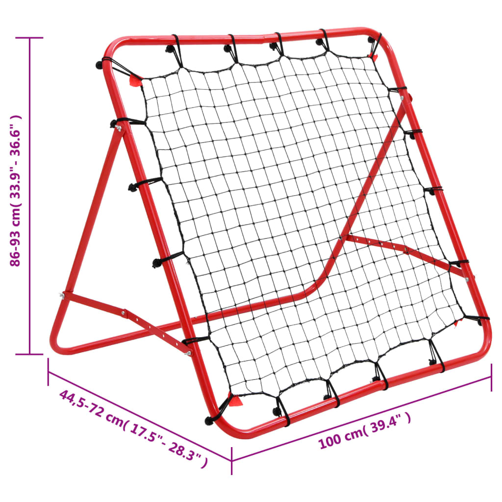 vidaXL Filet de rebond de football réglable 100x100 cm