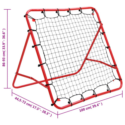 vidaXL Filet de rebond de football réglable 100x100 cm