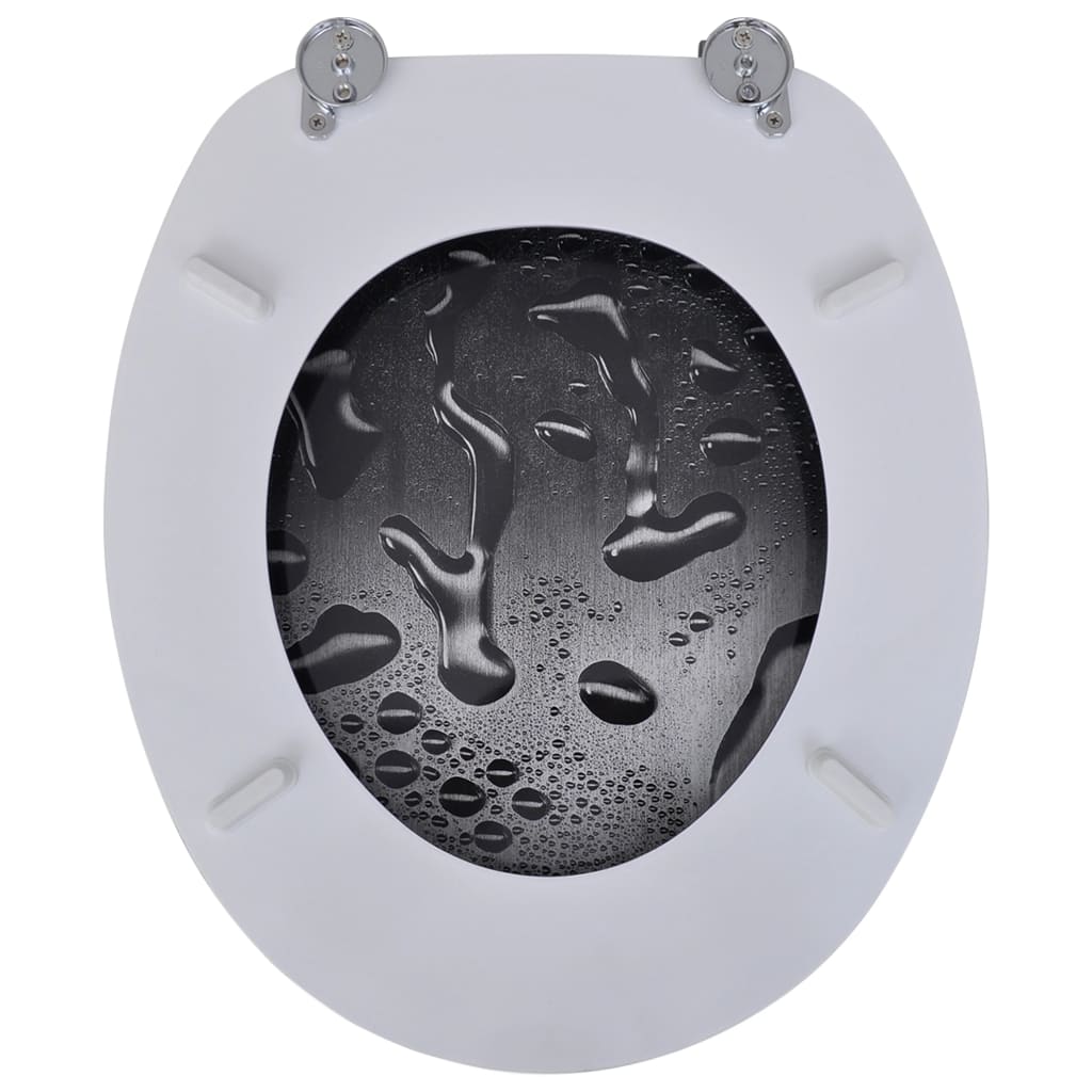 Abatant de WC avec couvercle design goutte d'eau