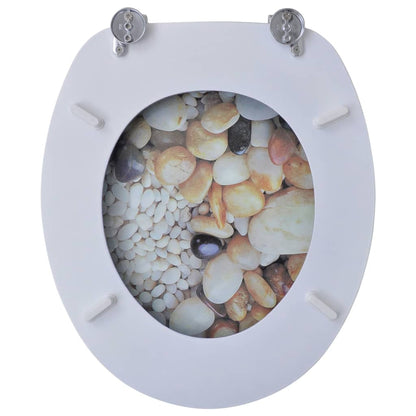 Abatant de WC avec couvercle design galets