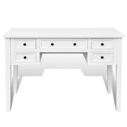 Bureau blanc à 5 tiroirs