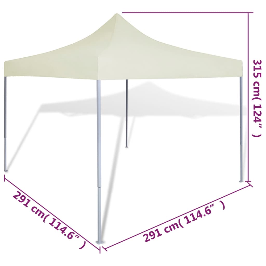 vidaXL Tente pliable Crème 3 x 3 m