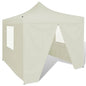 vidaXL Tente pliable avec 4 parois Crème 3 x 3 m