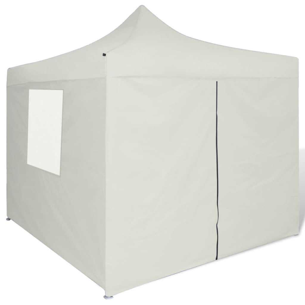 vidaXL Tente pliable avec 4 parois Crème 3 x 3 m