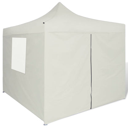 vidaXL Tente pliable avec 4 parois Crème 3 x 3 m