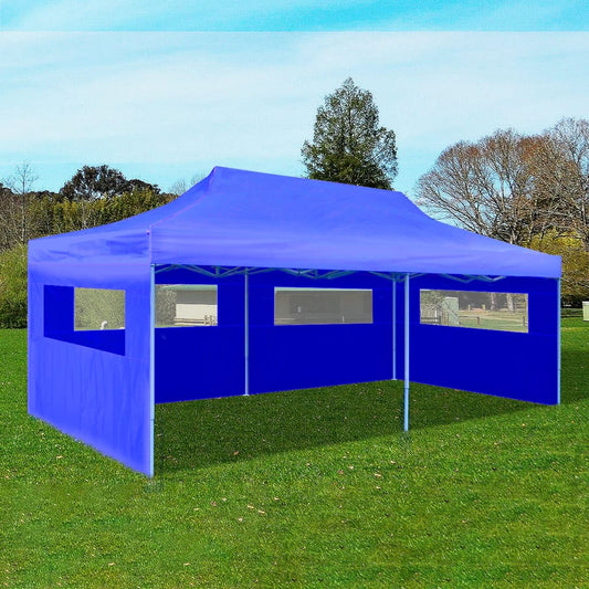 vidaXL Tente de réception pliable bleue 3 x 6 m