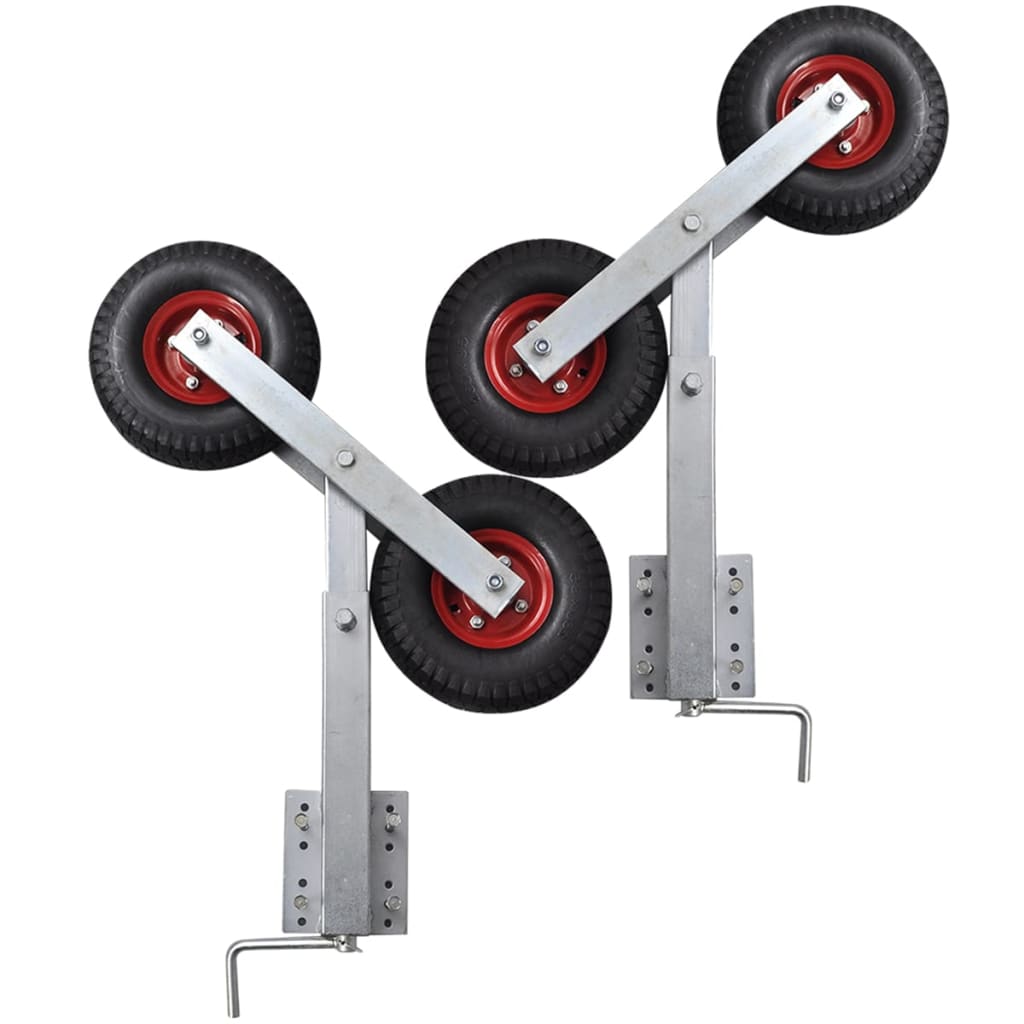 vidaXL Set de 2 supports à double roue inclinable remorque à bateau