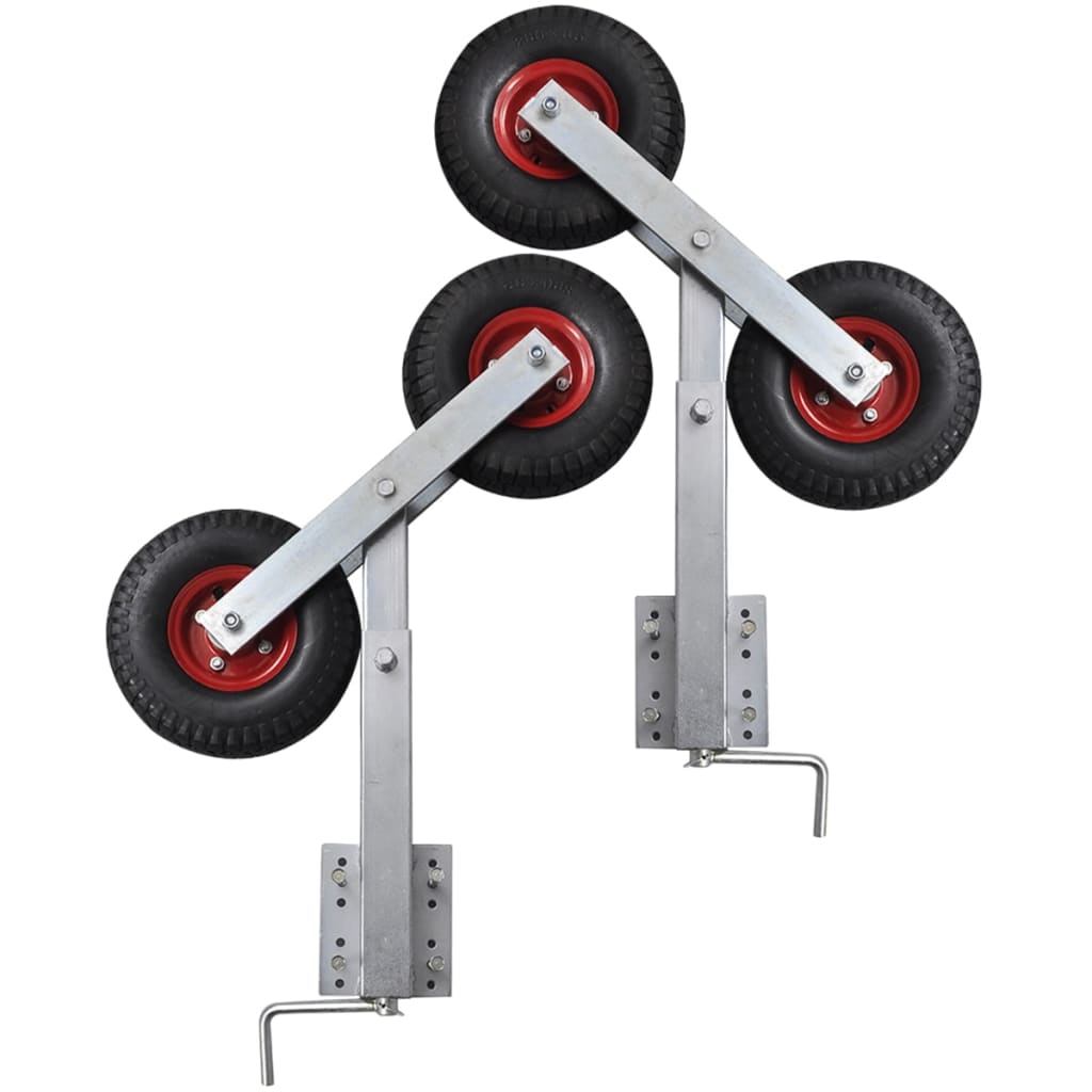 vidaXL Set de 2 supports à double roue inclinable remorque à bateau