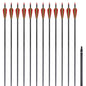 12 flèches standard en carbone 30" 0,76 cm pour arc classique