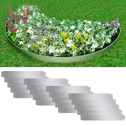 vidaXL Clôture de pelouse flexible 20 pcs Acier galvanisé 100x14 cm