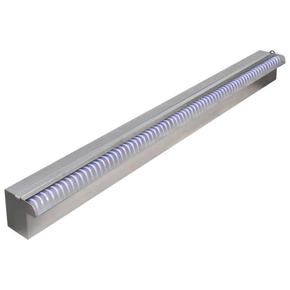 Lame d'eau rectangulaire à LED 90 cm en acier inoxydable pour piscine