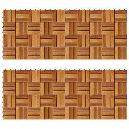 Kit tuiles de plancher en acacia 30 x 30 cm 20 pcs