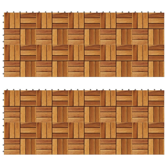 Kit tuiles de plancher en acacia 30 x 30 cm 20 pcs