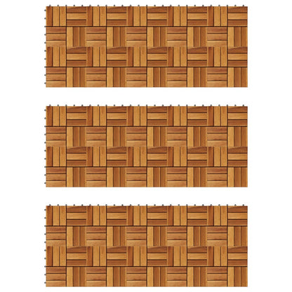 Kit tuiles de plancher en acacia 30 x 30 cm 30 pcs