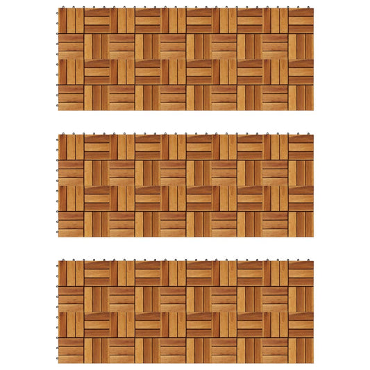 Kit tuiles de plancher en acacia 30 x 30 cm 30 pcs