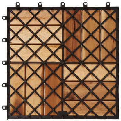 Kit tuiles de plancher en acacia 30 x 30 cm 30 pcs