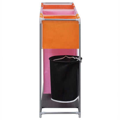 vidaXL Panier à linge à 3 sections avec un bac de lavage