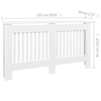 vidaXL Cache-radiateur 152 cm MDF Blanc