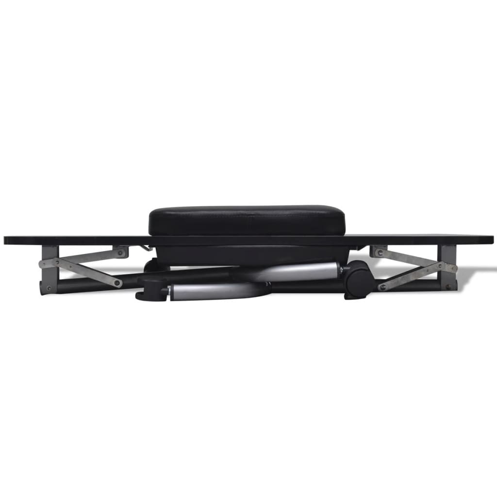 vidaXL Table à manucure pliable avec roulettes Noir