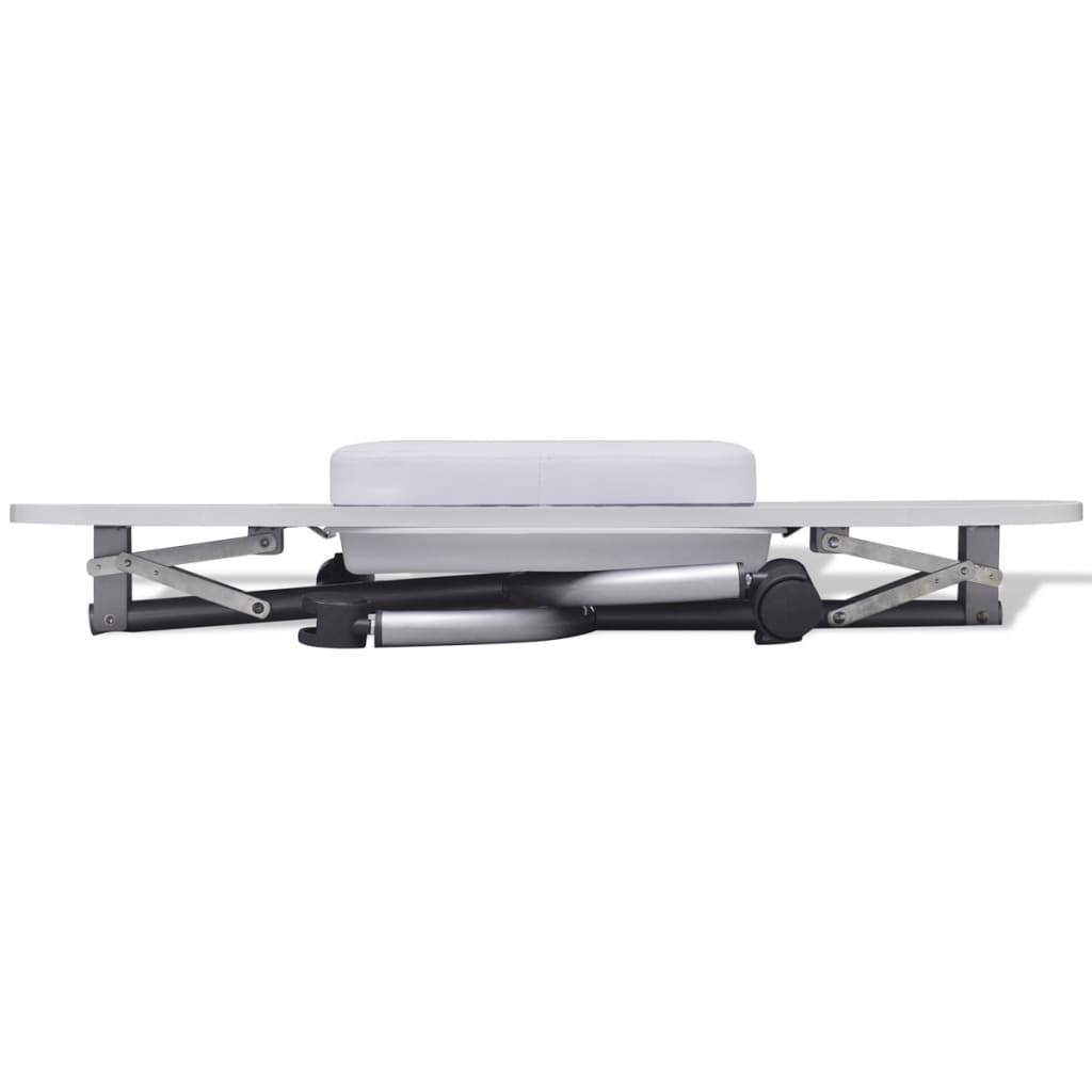 vidaXL Table à manucure pliable avec roulettes Blanc