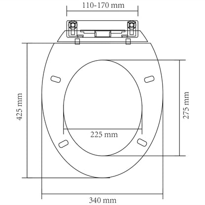 vidaXL Abattant WC à fermeture en douceur Blanc Ovale
