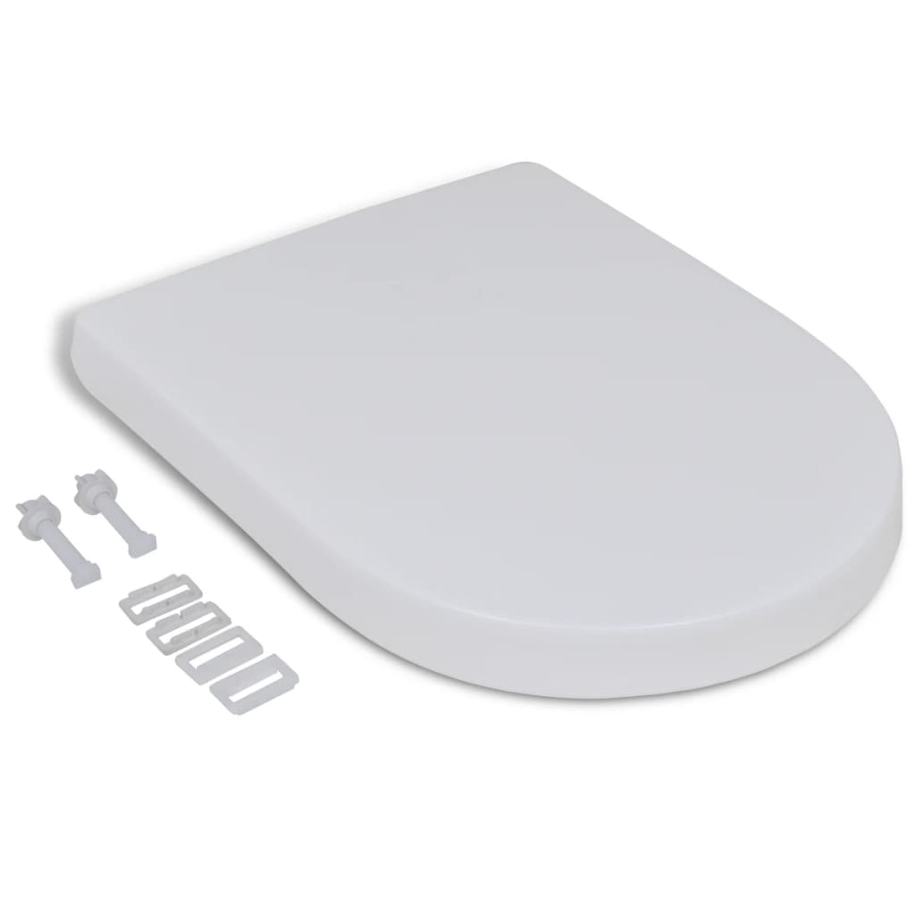 vidaXL Abattant WC à fermeture en douceur Blanc Carré