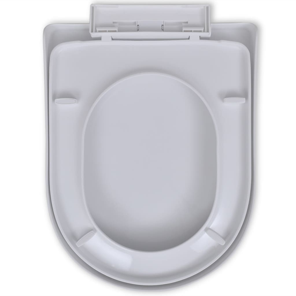 vidaXL Abattant WC à fermeture en douceur Blanc Carré