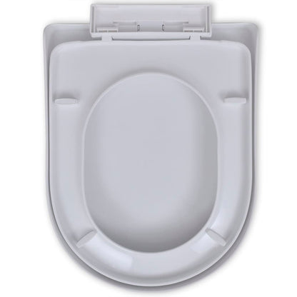 vidaXL Abattant WC à fermeture en douceur Blanc Carré