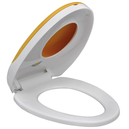 vidaXL Siège de toilette à fermeture en douceur Blanc et jaune