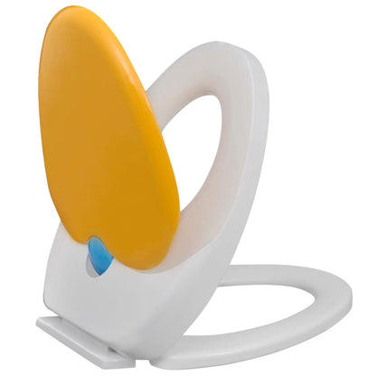 vidaXL Siège de toilette à fermeture en douceur Blanc et jaune