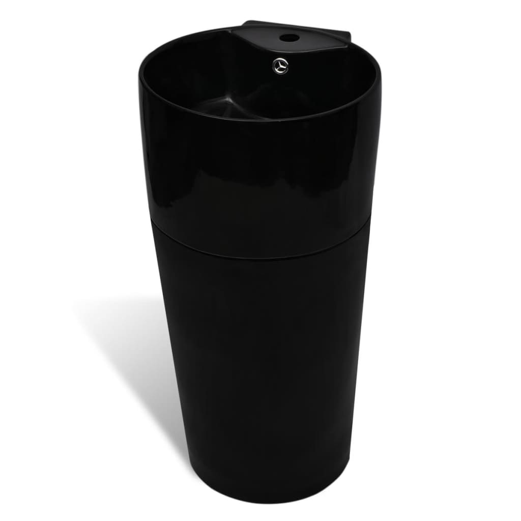 Vasque à trou de trop-plein/robinet céramique Noir pour salle de bain