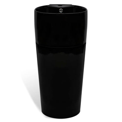 Vasque à trou de trop-plein/robinet céramique Noir pour salle de bain