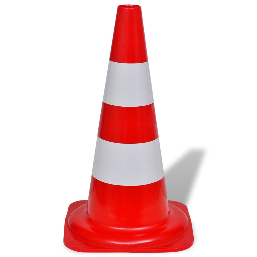 vidaXL Cône de signalisation réfléchissant 10 pcs 50 cm Rouge et blanc