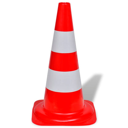 vidaXL Cône de signalisation réfléchissant 10 pcs 50 cm Rouge et blanc