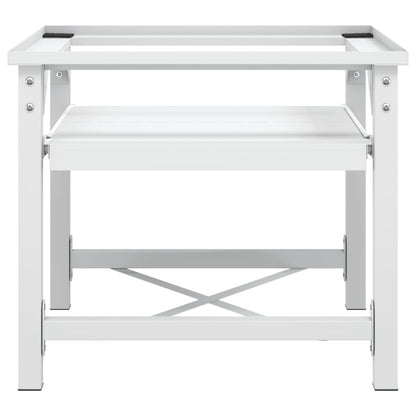 vidaXL Socle pour machine à laver avec étagère coulissante Blanc