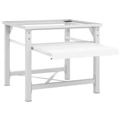 vidaXL Socle pour machine à laver avec étagère coulissante Blanc