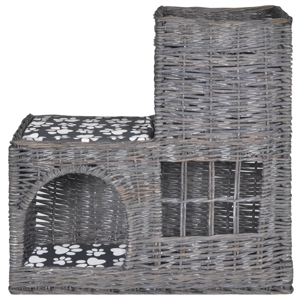 vidaXL Arbre/maison/château à chat avec coussin Saule