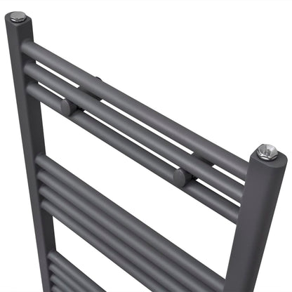vidaXL Sèche-serviettes eau chaude à rails droits gris 600x1160 mm