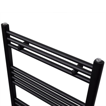 vidaXL Sèche-serviettes eau chaude à rails droits noir 600x764 mm