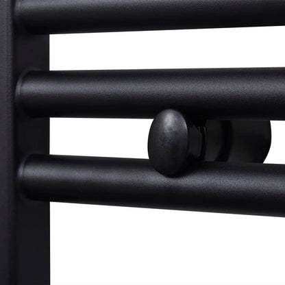 vidaXL Sèche-serviettes eau chaude à rails droits noir 600x764 mm