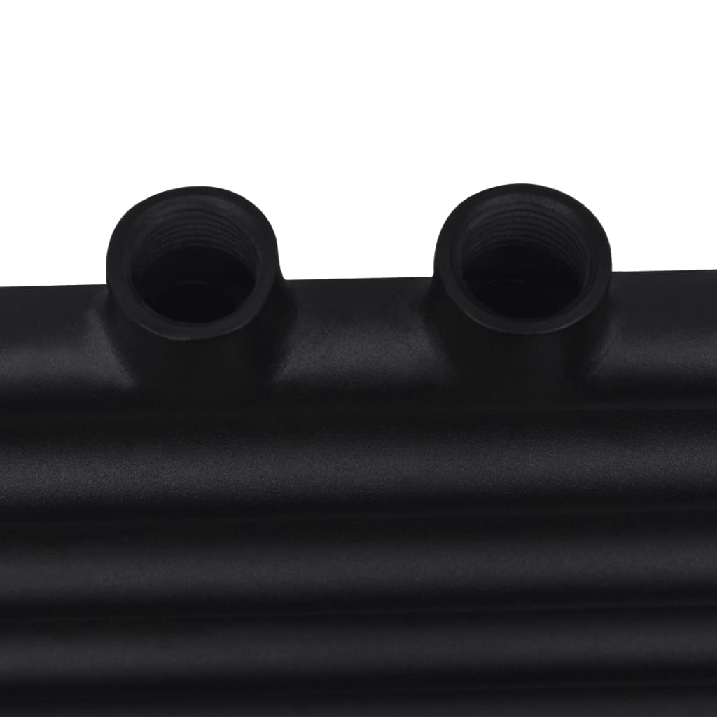 vidaXL Sèche-serviettes eau chaude à rails droits noir 600x764 mm