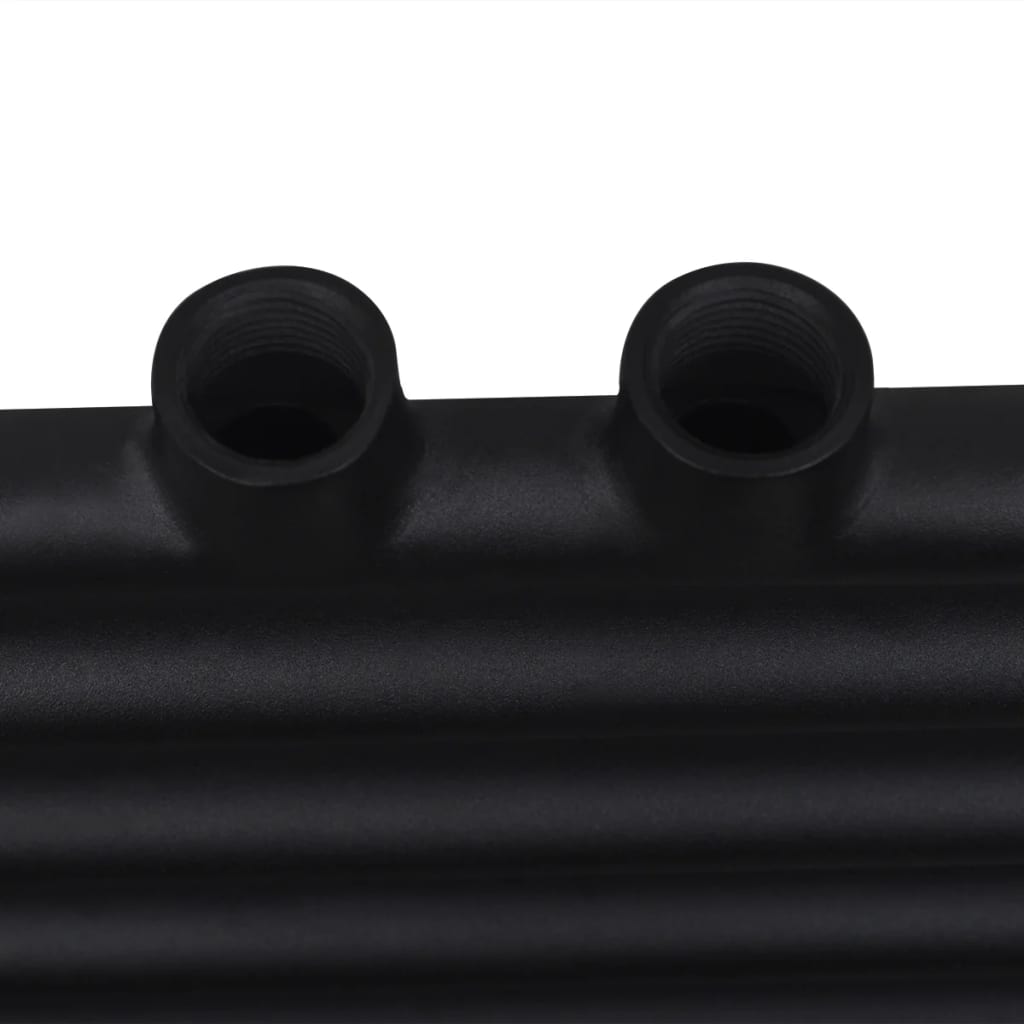 vidaXL Sèche-serviettes eau chaude à rails droits noir 600x1160 mm