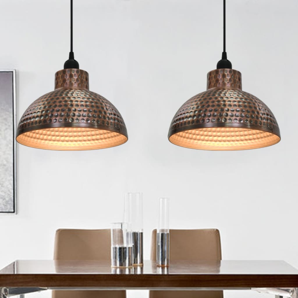 vidaXL Plafonnier 2 pcs Semi-sphérique Couleur cuivre