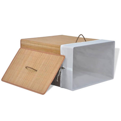 vidaXL Panier à linge rectangulaire Bambou Naturel