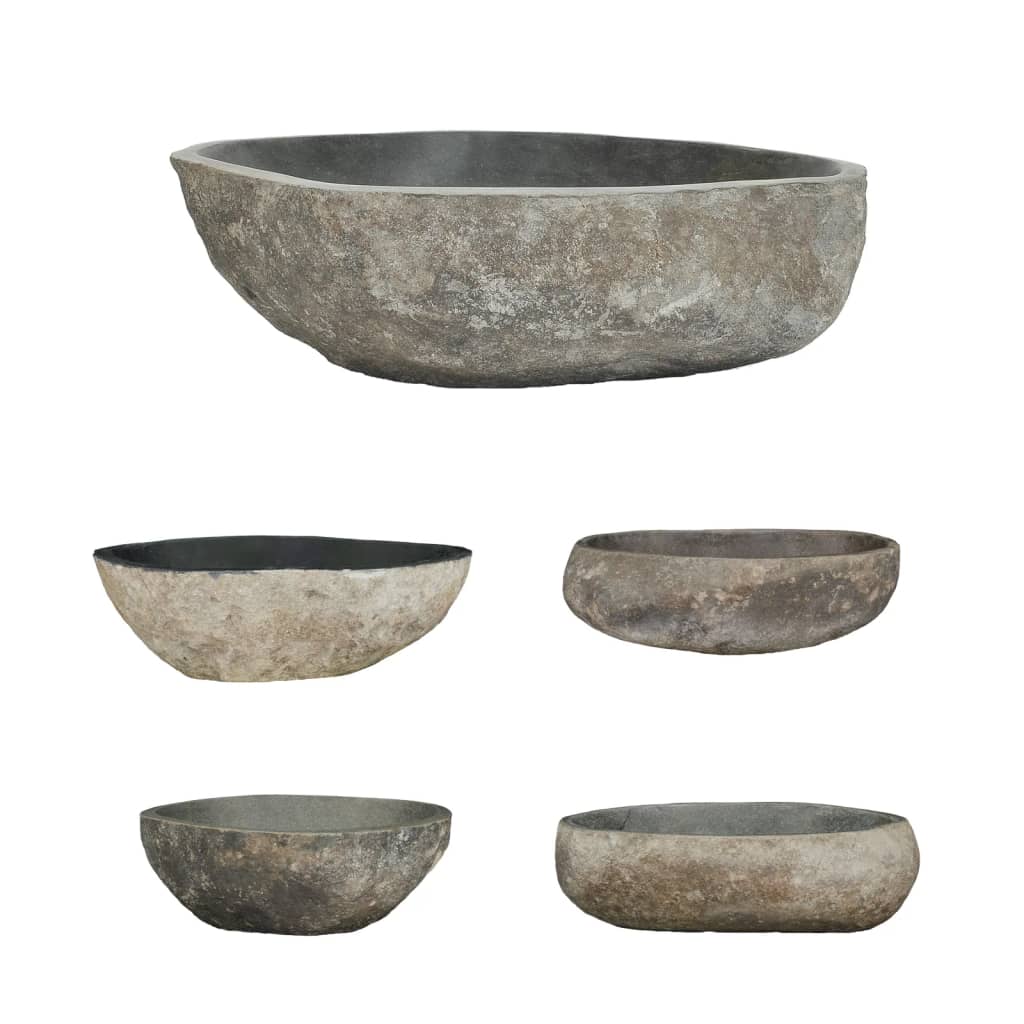 vidaXL Lavabo en pierre de rivière Ovale 45-53 cm