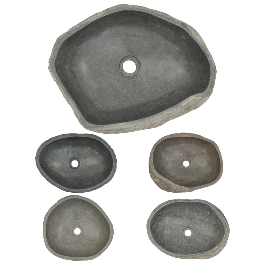 vidaXL Lavabo en pierre de rivière Ovale 45-53 cm