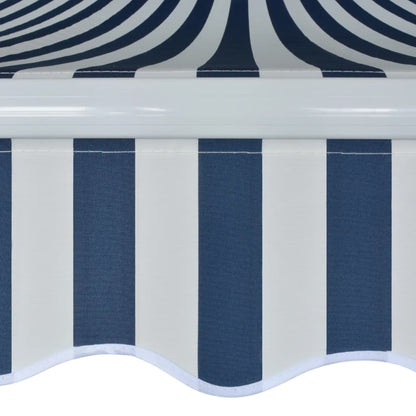 vidaXL Auvent pliant à manipulation manuelle 500 cm Bleu et blanc